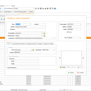 SoftMant, Catálogo de Empleados