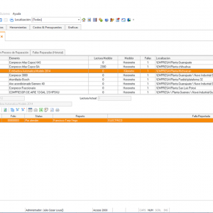 SoftMant, Equipos Reporte Fallas Correctivas